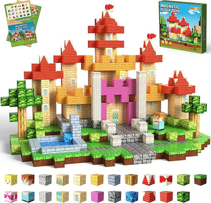 200PCS Magnetic Blocks, Magnetic Building Blocks, Princess Castle Building Set, STEM Learning Toys for Kids Ages 3-8,Birthday Gifts for Boys and Girls
