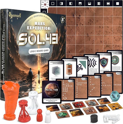 Logic Board Games for Kids and Adults – Mars Expedition SOL43 Standard Set – Montessori STEM Educational Toys Gift - Logic Game with Solo Mode for 1-2 Players for Ages 8 and up