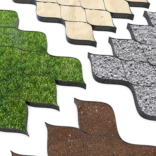 Vodaland - 2" GeoCell - 100% Permeable for Walking Paths, Patios and Erosion Control, Size 9 ft x 17 ft Black