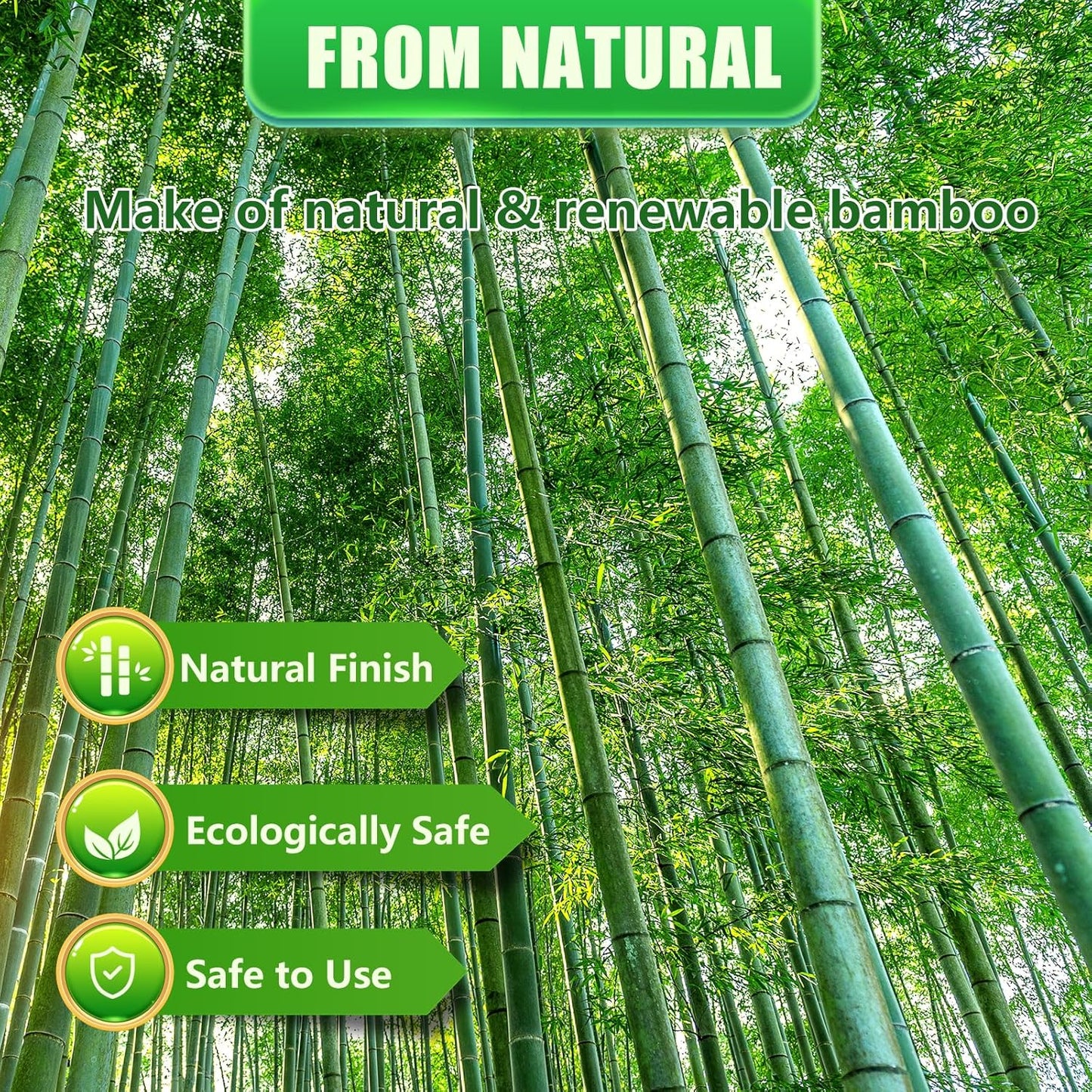 Natural Bamboo Poles, 2 Feet Bamboo Sticks for Plants, Wood Garden Stakes for Tomato, Bean, Flowers, Trees Potted and Climbing Plants, 25 Pack