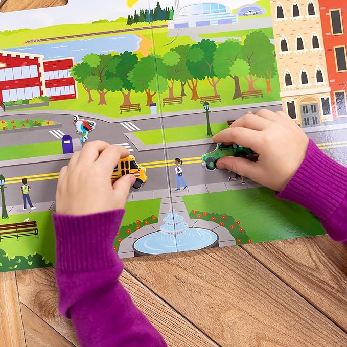 Melissa & Doug Vehicles Puffy Sticker Play Set Travel Toy with Double-Sided Background, 32 Reusable Puffy Stickers