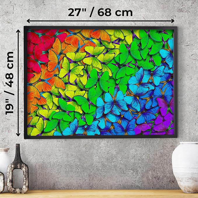 Multicolor Butterflies Rainbow Gradient – 1000 Pieces Jigsaw Puzzle for Adults – Matte Finish, Soft Touch, Easy to Assemble, Tight Fit, Vivid Colors, Missing Pieces Service