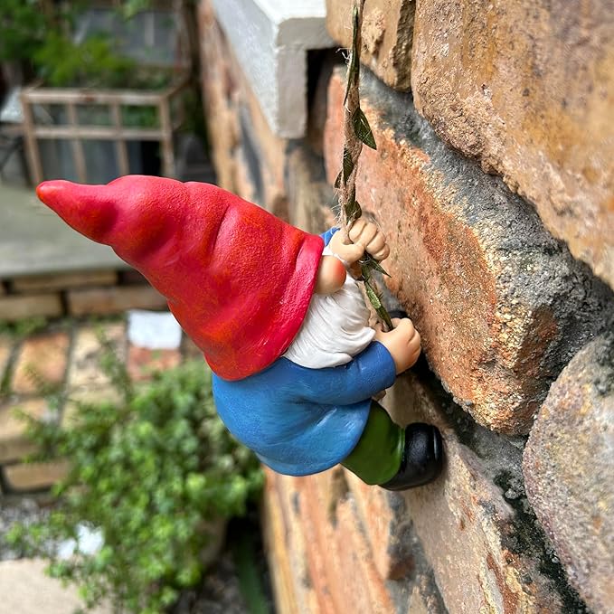 Hanging Gnome Garden Statue Decoration,Climbing Garden Gnomes Statue Figurine Ornament for Indoor Outdoor Home Garden Decor