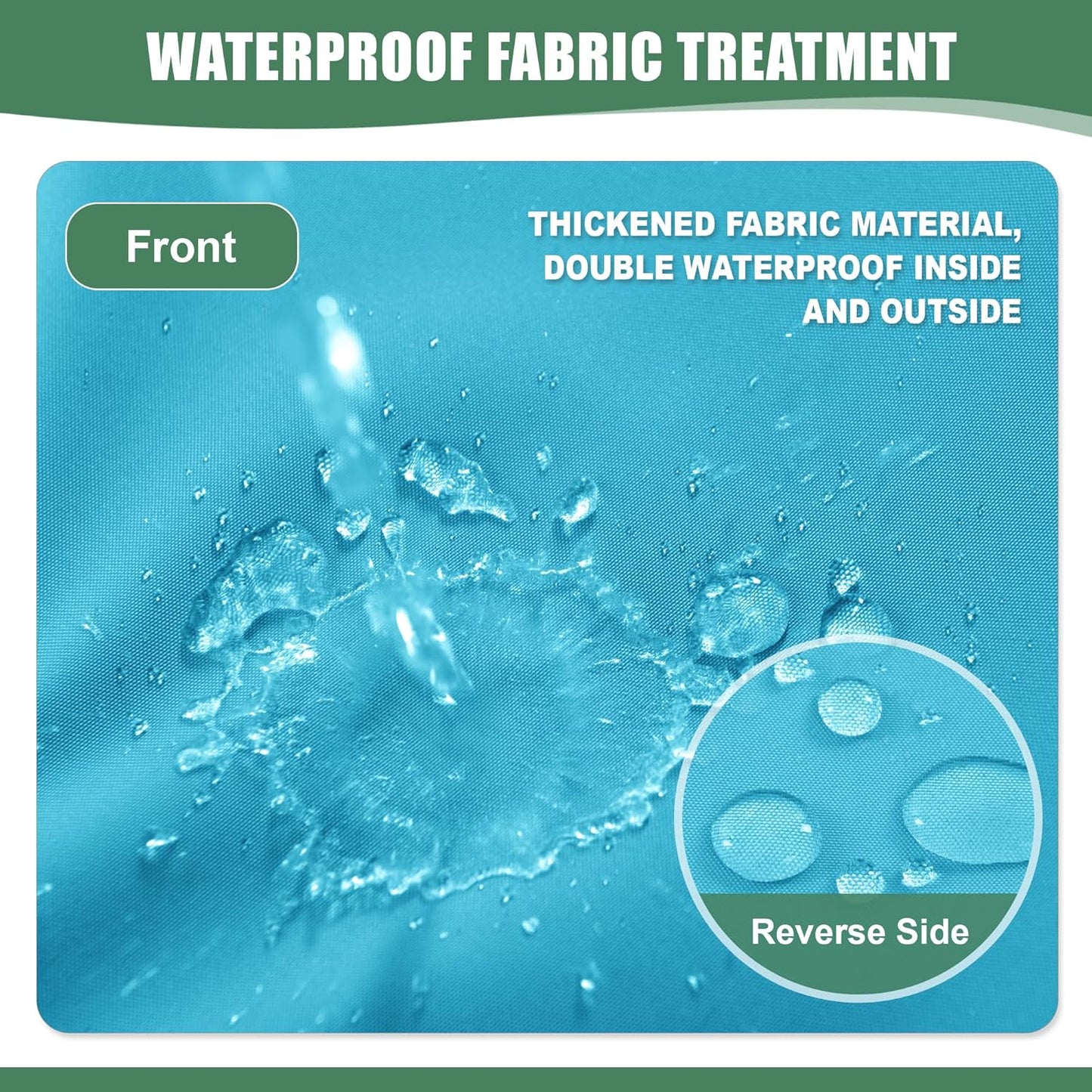 Chaise Lounge Cushions Outdoor Set of 2 - Waterproof and Fade Resistant Sun Lounger Replacement Cushions - Patio Lounger Pads with Removable Cover for Pool, Deck, Lawn, 80 x 26 x 3 Inch, Teal