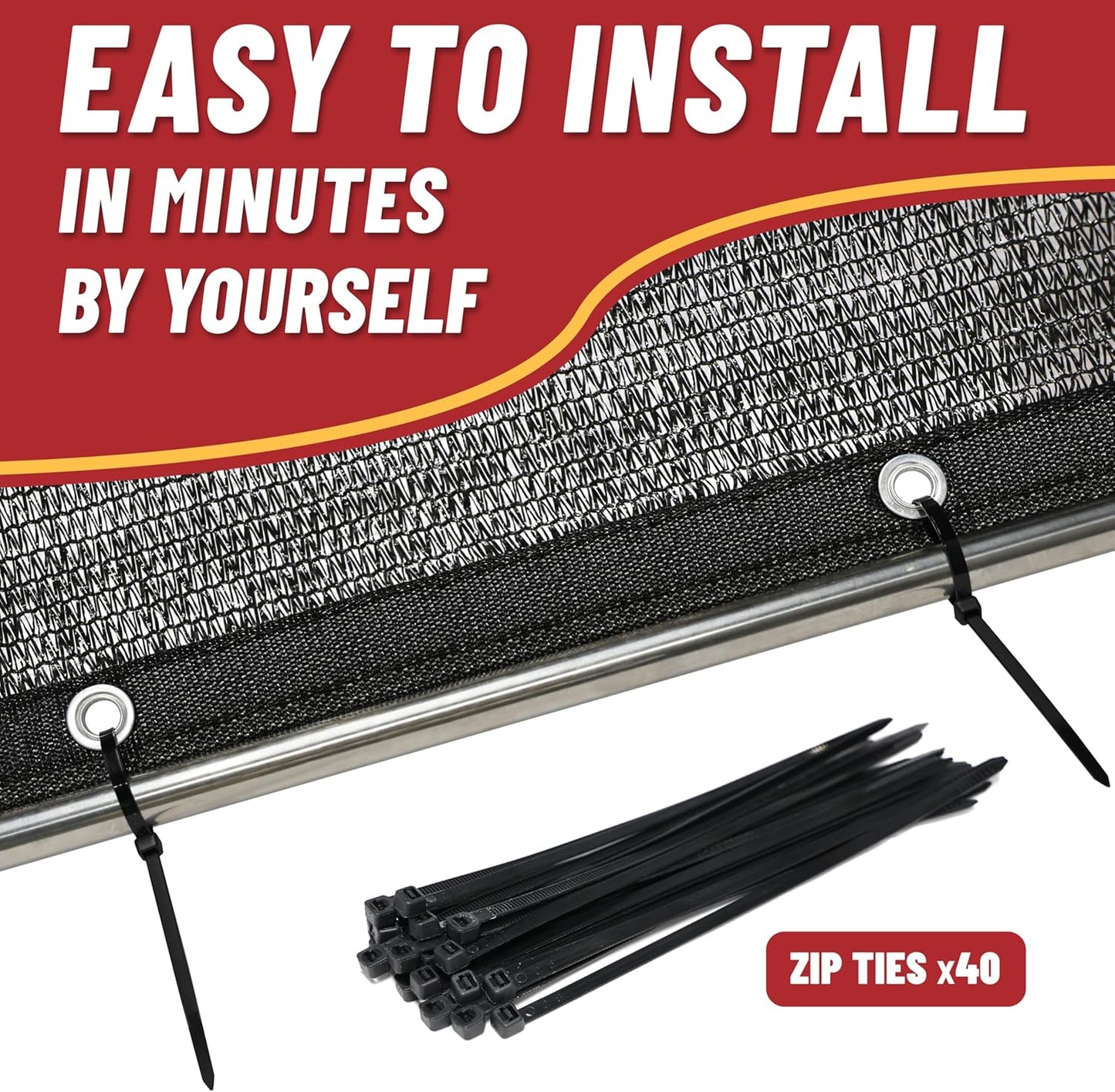 ShadeMart 50% Shade Cloth for Patio, Black 8FT x 10FT Shade Cover with Upgrade Grommets and Zip Ties, Mesh Sunblock for Plant, Vegetables, Chicken, Dog, Greenhouse, Pergola (We Make Custom Size)