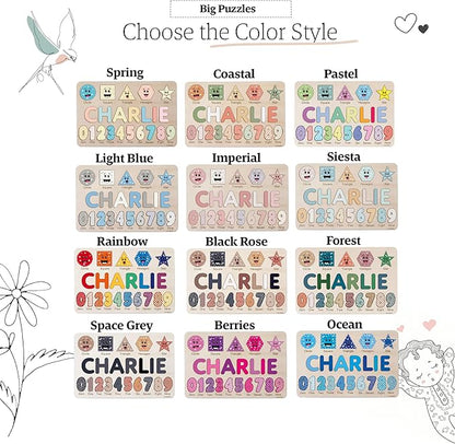 Gift for 1 Year Old Girl Boy, Kid Gift, Personalized Puzzles for Toddlers 1-3, Alphabet Puzzle Wooden Puzzles for Toddlers 1 2 3 4 Year Old, Preschoool Learning Jigsaw Puzzle, Educational Wooden Toys