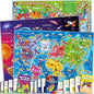 QUOKKA 3X Set Learning Board Games for Kids 6-8 - Educational Trivia Cards Ages 8-12 - Travel United States - World Map - Explore Outer Space - Gift for Children and Teens 4-8 - Floor Puzzles