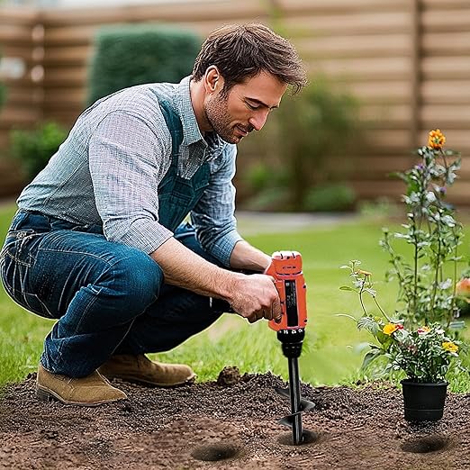 4 x 16 Inch Auger Drill Bit for Planting–Garden Spiral Hole Drill Planter for Bulbs, Bedding Plants & Umbrella Holes|3/8" Hex Drive|The Ultimate Bulb Planter Tool for Cordless Drill