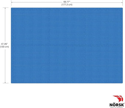 Norsk Dual-Sided Reversible 1/2" Foam Exercise Mats for Home Gym - Interlocking EVA Foam Tiles
