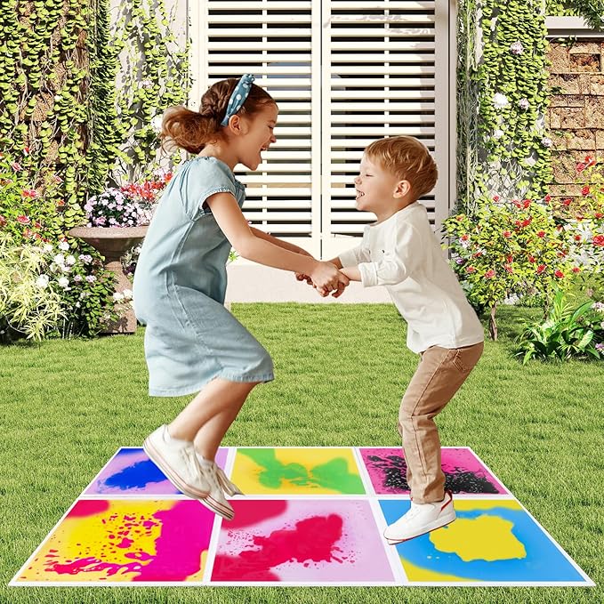 Liquid Lava Tiles for Kids： 11.8x11.8 in Educational Play Mat with Non-Slip Base Develop Motor Skills & Creativity for Children 3-12 Years（6PTFG1