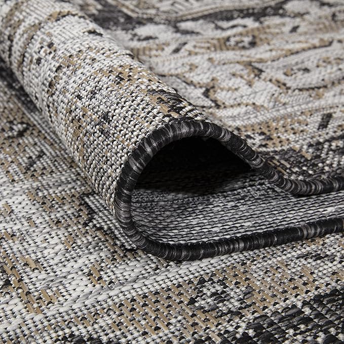 Keen Home Design Terrace Outdoor Area Rug - 5x8 Washable Indoor/Outdoor Rug for Patio, Kitchen, Balcony, Beach, Garden, Deck and Porch, Size: 5'3"x7'7"