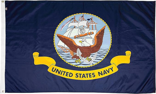 FlagSource U.S. Navy Nylon Military Flag, Made in The USA, 3x5'