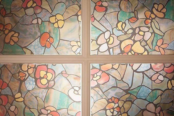 d-c-fix 346-0431-3PKA Self-Adhesive Privacy Glass Window Film, Venetian Garden, 17" x 78" Roll, 3-Pack with Applicator