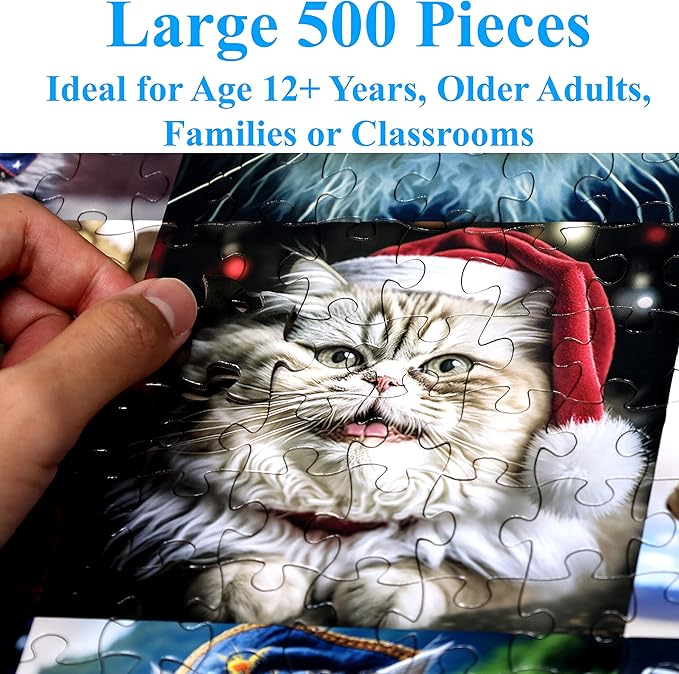 Think2Master Cute Cats 250 Pieces Jigsaw Puzzle Featuring heartwarming Kittens and Cats. Fun Toy for Kids, School & Families. Great Gift for Boys & Girls Ages 8+. Size: 14.2” X 19.3”