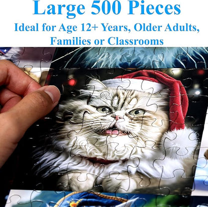 Think2Master Cute Cats 250 Pieces Jigsaw Puzzle Featuring heartwarming Kittens and Cats. Fun Toy for Kids, School & Families. Great Gift for Boys & Girls Ages 8+. Size: 14.2” X 19.3”