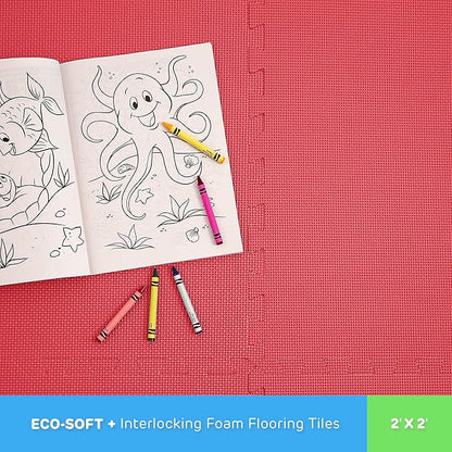 Flooring Inc's 1/2" Soft Non-Toxic Baby Play Mat, Toddler Playmat, Colorful Puzzle PlayMat, Floor Mats for Kids & Babies, EVA Foam Interlocking Tiles for Nursery & Playroom | Blue, 20 Tiles, 80 Sq/Ft