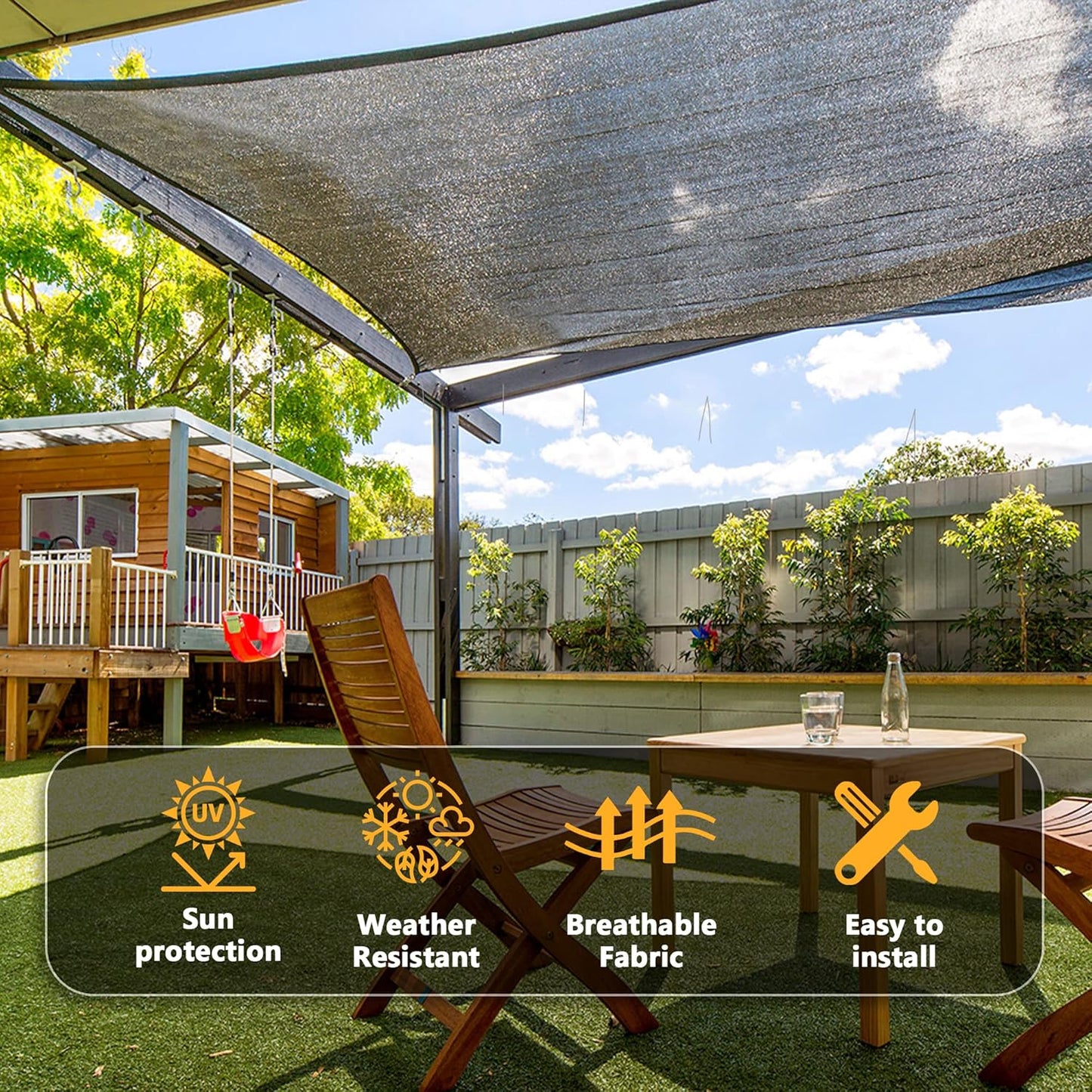 VICLLAX 70% Shade Cloth, 3x9FT Durable Black Mesh Trap with Every 3 FT Grommet, Sun Shade Fabric Netting for for Plants Cover, Greenhouse, Chicken Coop, Barn Kennel, Garden Patio