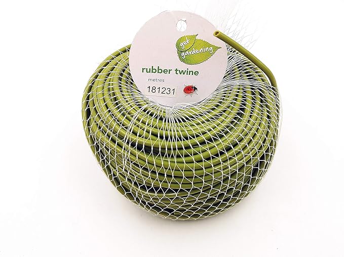 TIPU Soft Rubber Garden Rope Twine, Soft Hollow Stretchy Plant Support and Garden Twine, Green, 262 FT