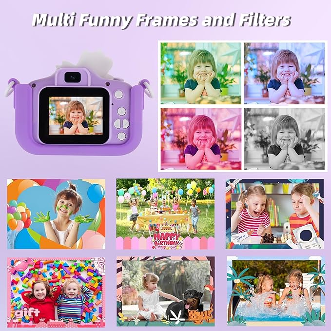 Kids Camera Toys for 3 4 5 6 7 8 Year Old Girls: Toddler Camera Birthday for Kids, 1080P Digital Video Camera for Girls Boys Party Outdoor Travel