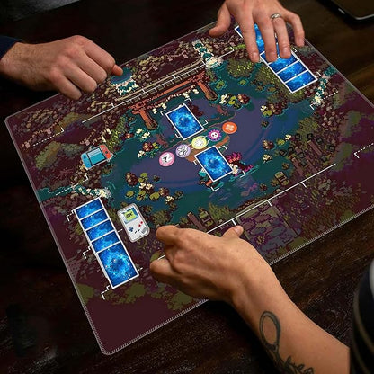 Premium PTCG playmat Set - 24x24 for Pokemon mat with 22 Damage counters and Storage Bag - Ideal for PTCG Board Game and TCG Play (Style2)