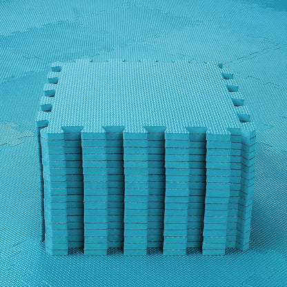 qqpp EVA Rubber 18 Tiles Interlocking Puzzle Foam Floor Mats - Baby Play Mat for Playing | Exercise Mat for Home Workout. Indigo naturalis (Dark Green). QC-Pb18N