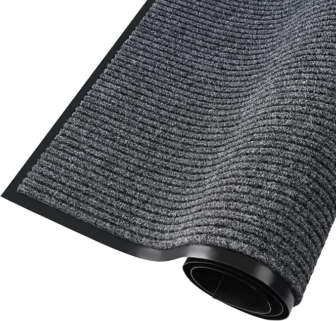 Profile Rubber Door Mat, 72x48inch, Heavy Duty, Entrance Doormat, Indoor and Outdoor, Waterproof, Easy Clean Shoe Scraper, Home Rug Welcome Mats for Entryway, Patio, Porch(Grey)