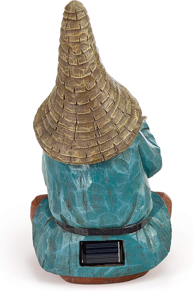 VP Home Firefly Jar Gnomes - Outdoor Garden Gnome with Solar Light - Durable Garden Decorations for Yard, Lawn, Patio - 10.5H x 7W x 5.5D - Weather-Resistant Gnome Statue