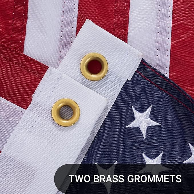 AZCOVER American Flag 16x24 Inch Boat Flag for Outside Made in USA Heavy Duty Nylon American Flags for Outdoor with Embroidered Stars Sewn Stripes and Brass Grommets All Weather Lasting United States