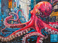 Cross & Glory - Octopus City: Neon Overlord - 1000 Piece Jigsaw Puzzle for Adults | Cyberpunk Artwork Puzzle | Best New Futuristic Puzzle | Unique Brain Teaser