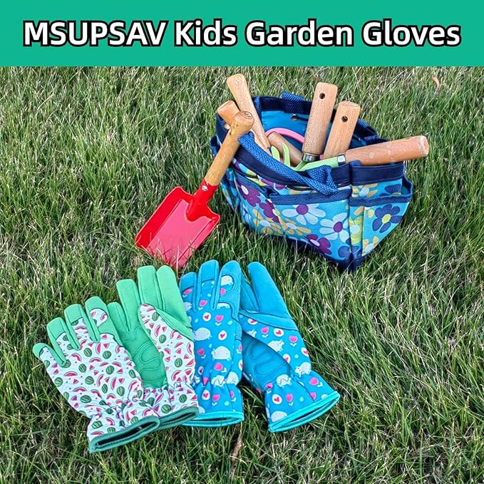 Kids Gardening and Garden Gloves for Toddler,Children's Yard Work Glove,Gift,Cute Pattern,Age3-8