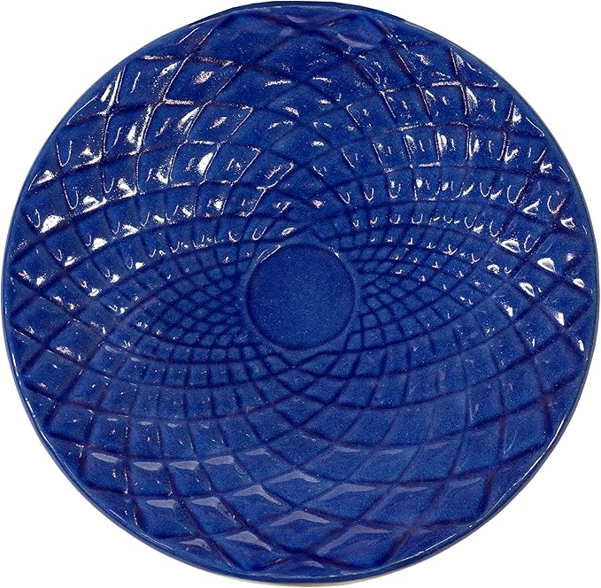 Sunnydaze Rennes Outdoor Ceramic Bird Bath - 22.5" H - UV- and Frost-Resistant - Glazed Bowl with Blue Lava Finish