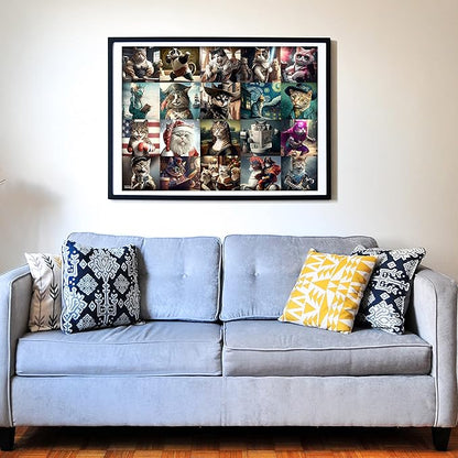 Think2Master Funny Cats 250 Pieces Jigsaw Puzzle Featuring heartwarming Kittens and Cats. Fun Toy for Kids, School & Families. Great Gift for Boys & Girls Ages 8+. Size: 14.2” X 19.3”