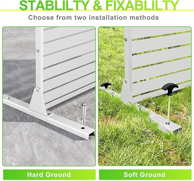 Outdoor Privacy Screen,72" H×47" W Metal Privacy Screen, Freestanding Privacy Fence Panels for Patio