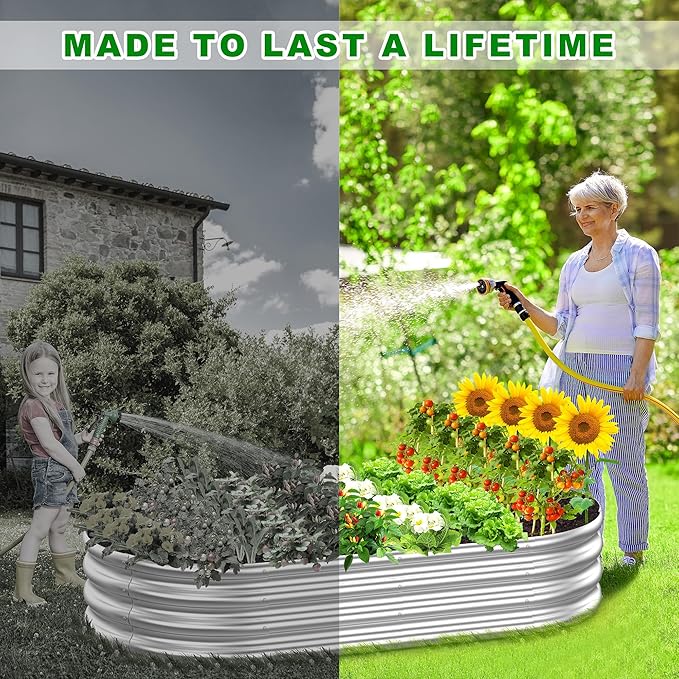 2pcs 72x36x12in Galvanized Steel Raised Garden Bed, Outdoor Planter Box for Easy DIY & Clean - Large Metal Garden Beds for Backyards, Terraces & Balconies