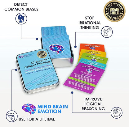 52 Essential Critical Thinking: Smart Flash Cards to Uncover Implicit Biases, Detect Cognitive Biases in Social Media, AI, Writing, Speech, Debate, for Teens & Adults - by Harvard Educator