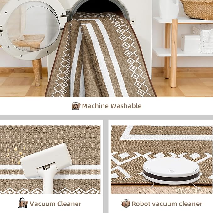 Outdoor Patio Rug, Outside Rectangular Carpet, Moroccan Geometric Rugs, Washable Large Indoor Outdoor Rug 6x9 Mats for RV, Picnic, Backyard, Deck, Balcony, Porch, Beach