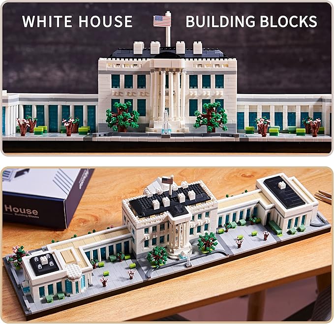 Gift Architecture: The White House Model Building Set - Engaging Micro Block Kit with 3520pcs - Perfect for Adults and Teens - Aesthetically Pleasing Collectible Gift