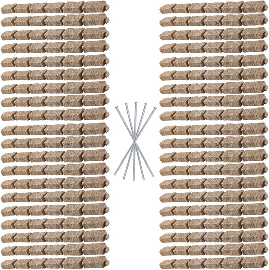 Beuta Landscape Edging | Garden Edging Border | Faux Stone Bricks for Lawn edging, Flower beds, Pathways & Yard Edging– 40 Packs | Each Section Has 6 Bricks 48"L x 4"W x 2.25"H |120 Spikes |Sandstone