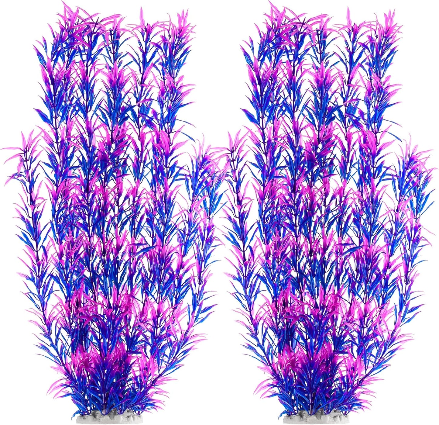 MyLifeUNIT Aquarium Plants, 21 Inches Tall Plastic Fish Tank Plants for Fish Tank Decorations and Aquarium Decor (Purple)