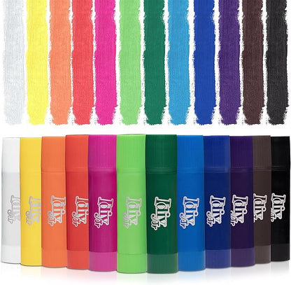 Tempera Paint Sticks Bundle 24 Pack (12 Pastel & 12 Rainbow Colors) - Classroom Back to School Supplies, Arts & Crafts Projects, Draw & Paint on Wood, Ceramic, Canvas! Quick Dry, Non-Toxic, Mess Free