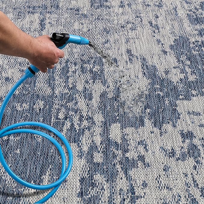 Keen Home Design Terrace Outdoor Area Rug - 5x8 Washable Indoor/Outdoor Rug for Patio, Kitchen, Balcony, Beach, Garden, Deck and Porch, Size: 5'3"x7'7"