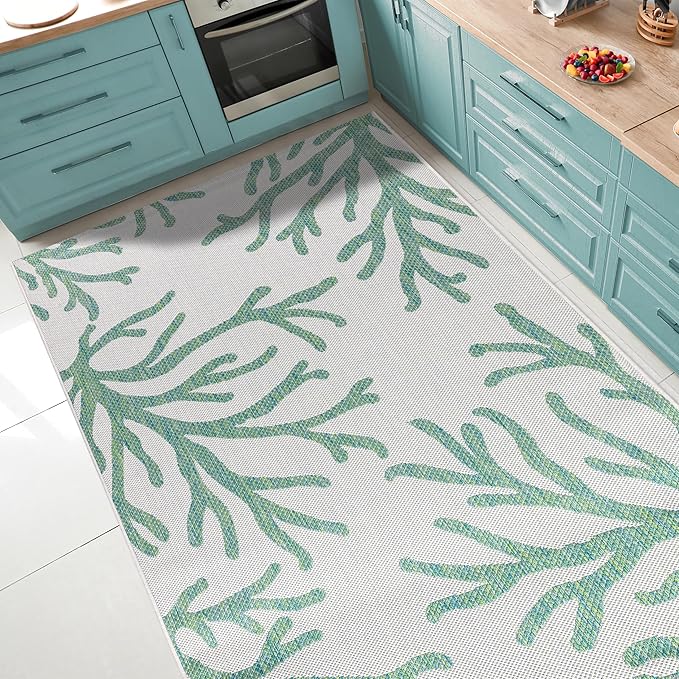 Keen Home Design Terrace Outdoor Throw Rug - 3x5 Washable Indoor/Outdoor Rug for Patio, Kitchen, Balcony, Beach, Garden, Deck and Porch, Size: 3'x5'