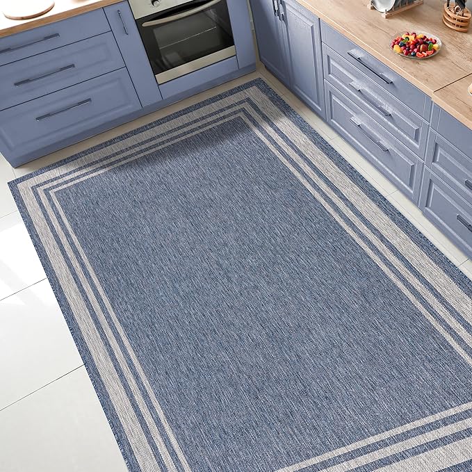 Keen Home Design Terrace Outdoor Area Rug - 5x8 Washable Indoor/Outdoor Rug for Patio, Kitchen, Balcony, Beach, Garden, Deck and Porch, Size: 5'3"x7'7"