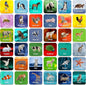 Hebayy 36 Pair Animal Matching Game Flash Cards Erasable (Each Measures 2” X 2”)