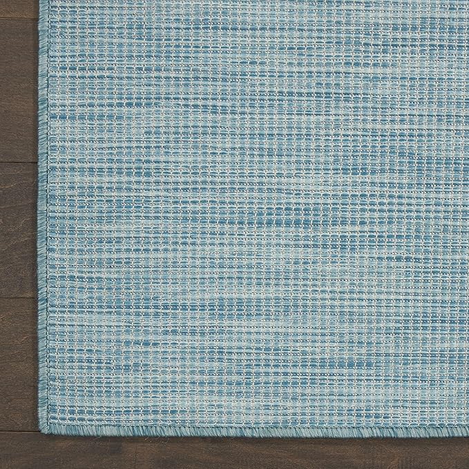 Nourison Home Positano 5' x 7' Aqua Fabric Modern Area Rug (5' x 7')