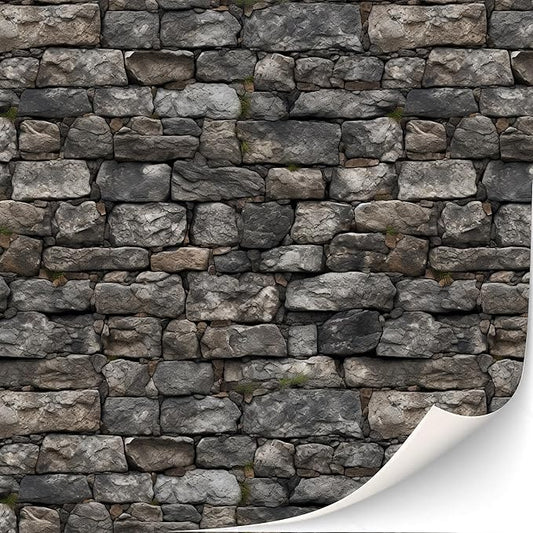 3 Sheets Self-Adhesive Wall Cladding for Dollhouse 1:12 Scale (Cottage 1)