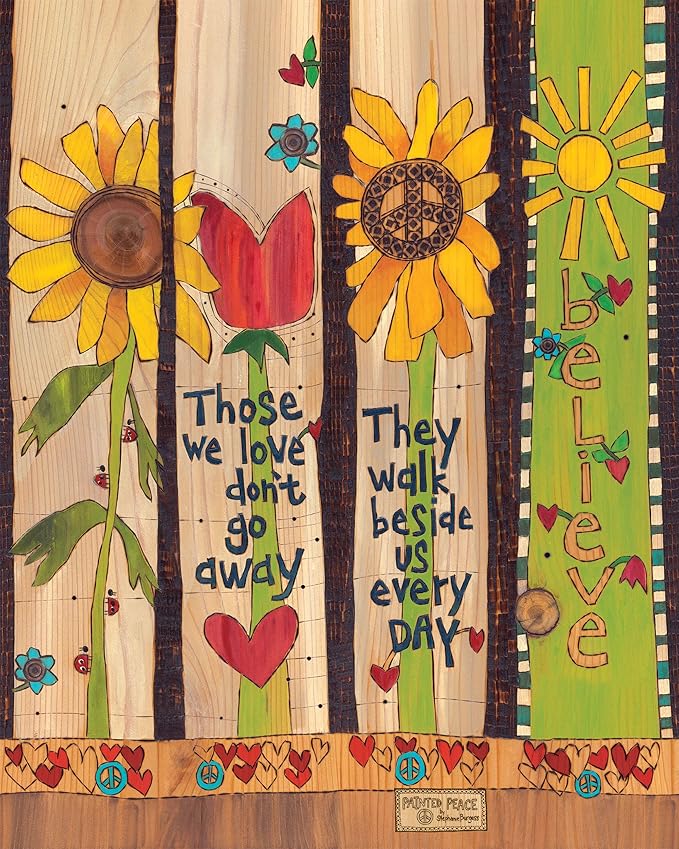 Studio M Art Pole, PVC Weather Resistant Pole with Vinyl Bowl 20 inches Tall Outdoor Decoration for Gardens, Patios, Yards, Landscaping and Birding Accessories, Those We Love Don't Go Away