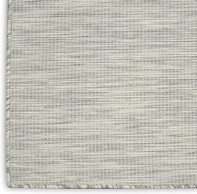 Nourison Positano Indoor-Outdoor Light Grey 5' x 7' Area Rug, Easy Cleaning, Non Shedding, Bed Room, Living Room, Dining Room, Backyard, Deck, Patio (5x7)