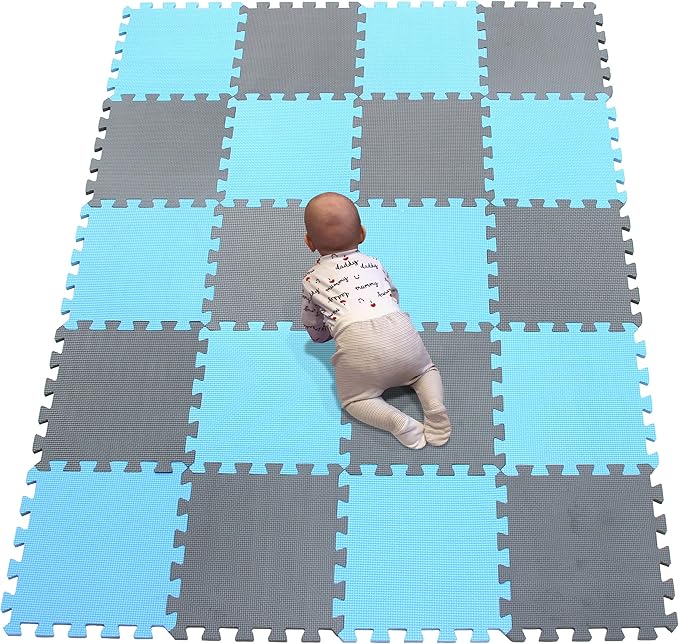 YIMINYUER® 20 Tiles (30cm×30cm×1cm Each Tile) Baby Soft Puzzle Play Mats, Kids Thick EVA Foam Floor, Toddlers & Children's Soft Interlocking Mat R07R12G301020
