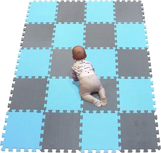 YIMINYUER® 20 Tiles (30cm×30cm×1cm Each Tile) Baby Soft Puzzle Play Mats, Kids Thick EVA Foam Floor, Toddlers & Children's Soft Interlocking Mat R07R12G301020